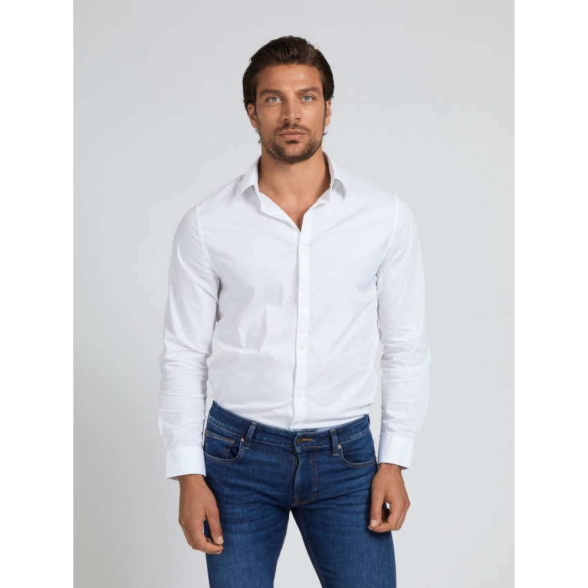 GUESS JEANS Camisas de chico M1YH20W7ZK1 BLANCO