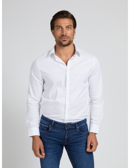GUESS JEANS Camisas de chico M1YH20W7ZK1 BLANCO