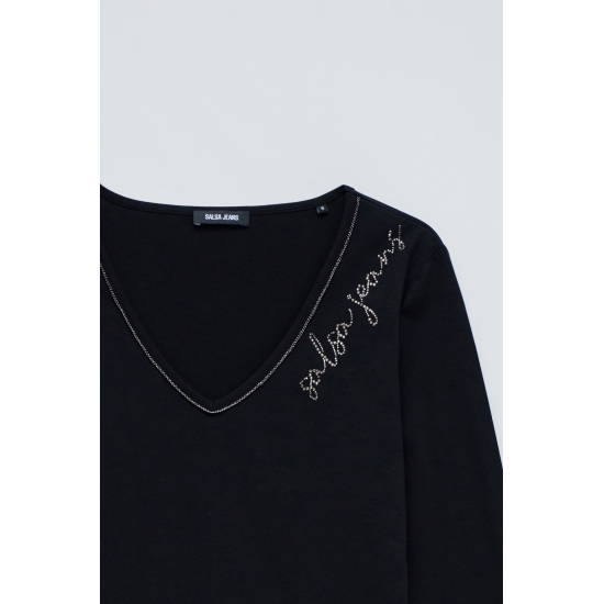 Salsa Camisetas de chica 21010451 Negro 2