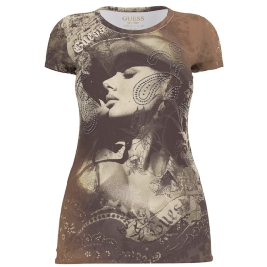 GUESS JEANS Camisetas de chica W5BI33K37Z0 MARRON