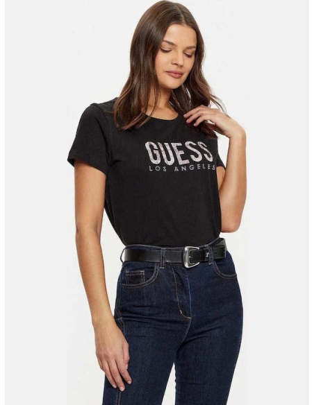 GUESS JEANS Camisetas de chica W5BI19I3Z14 Negro