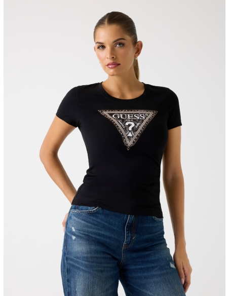 GUESS JEANS Camisetas de chica W5BI15J1314 Negro